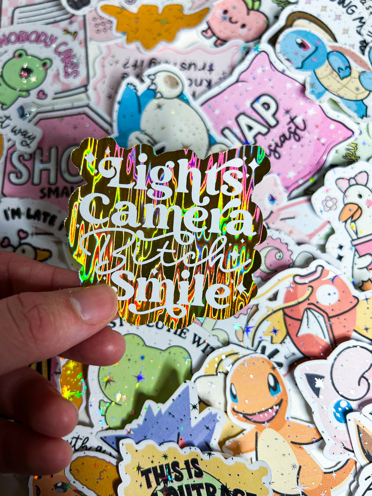 Lights Camera | Foiled Die Cut Sticker *NOT WATERPROOF*