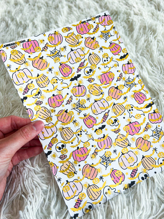 Pink Halloween | Halloween Foiled A5 Paper