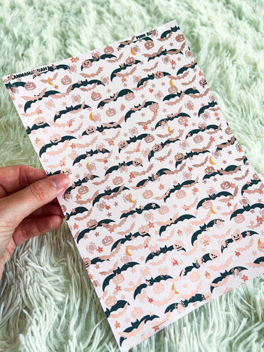 Pink Bat | Halloween Foiled A5 Paper