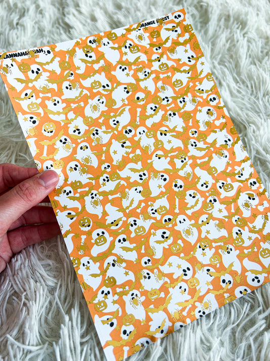 Orange Ghost | Halloween Foiled A5 Paper