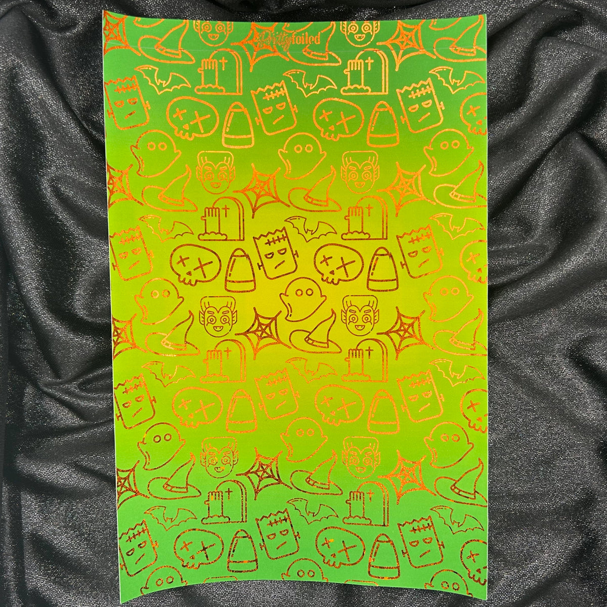 Lime Ombre | Halloween After Dark A5 Background Paper