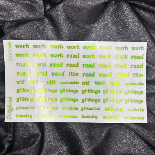 XL Custom MULTI - up to 60 scripts | Foiled Script Sticker