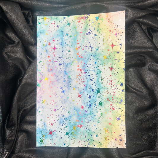 Rainbow Marble | Foiled Background A5 Paper
