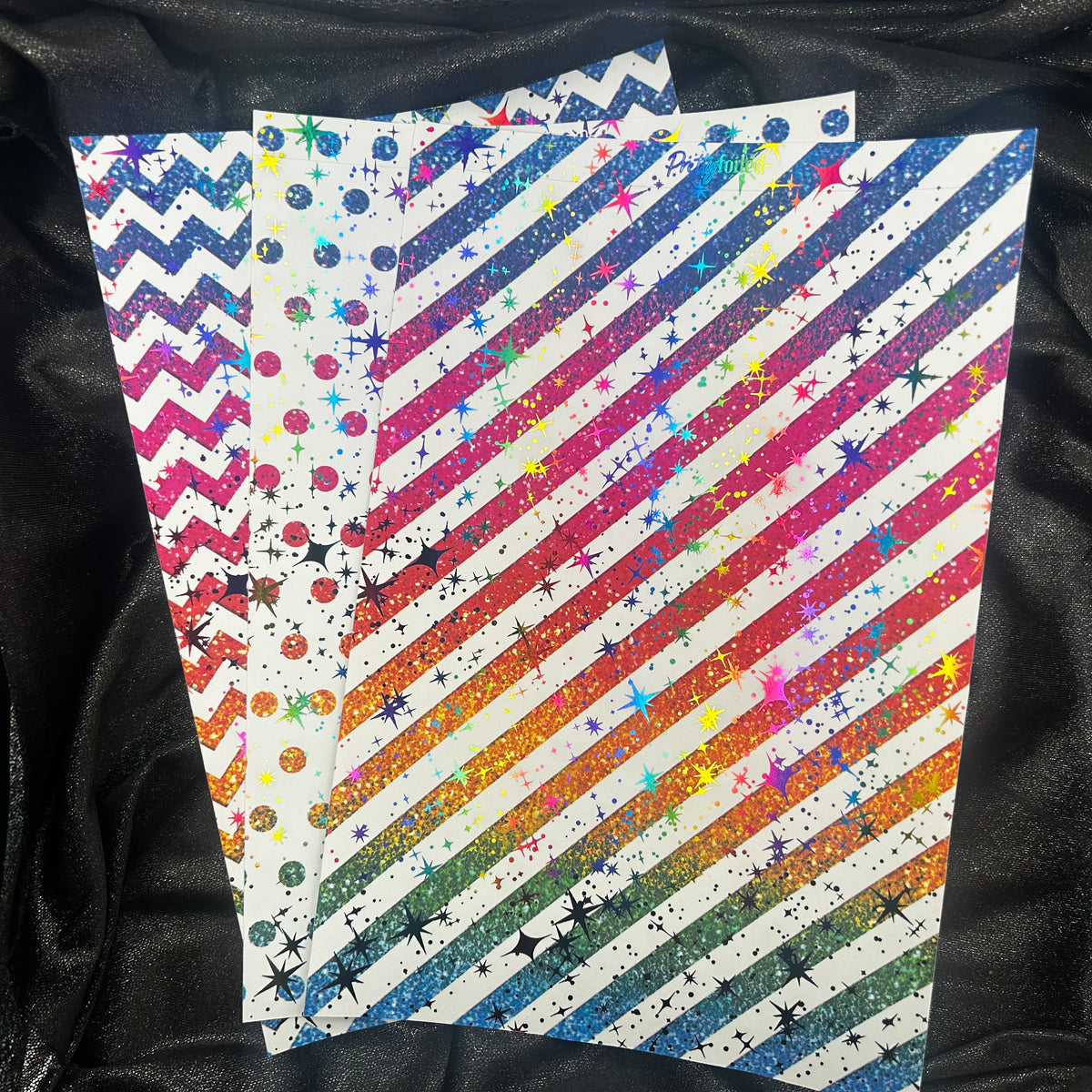 Rainbow Glitter | Foiled Background A5 Paper Bundle