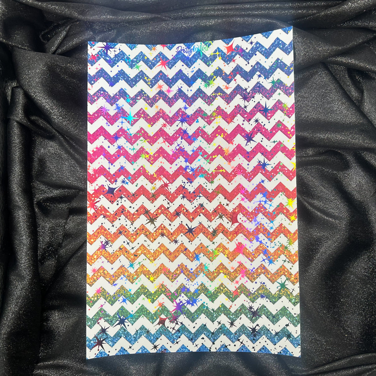 Glitter Zigzag | Foiled Background A5 Paper