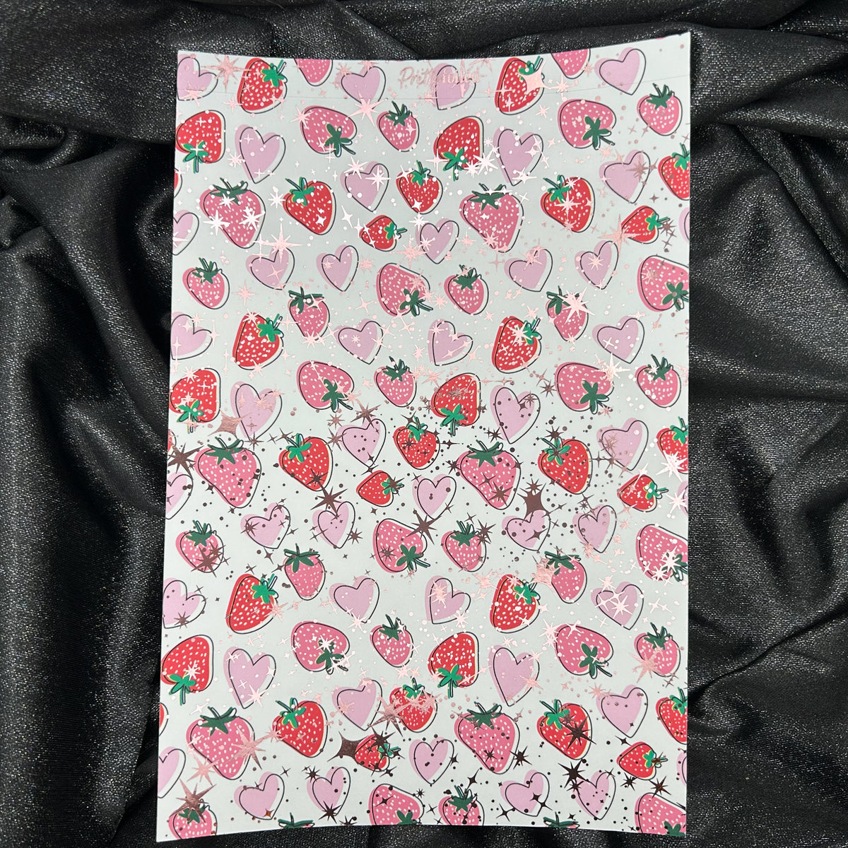 Strawberry 2 | Foiled Background A5 Paper