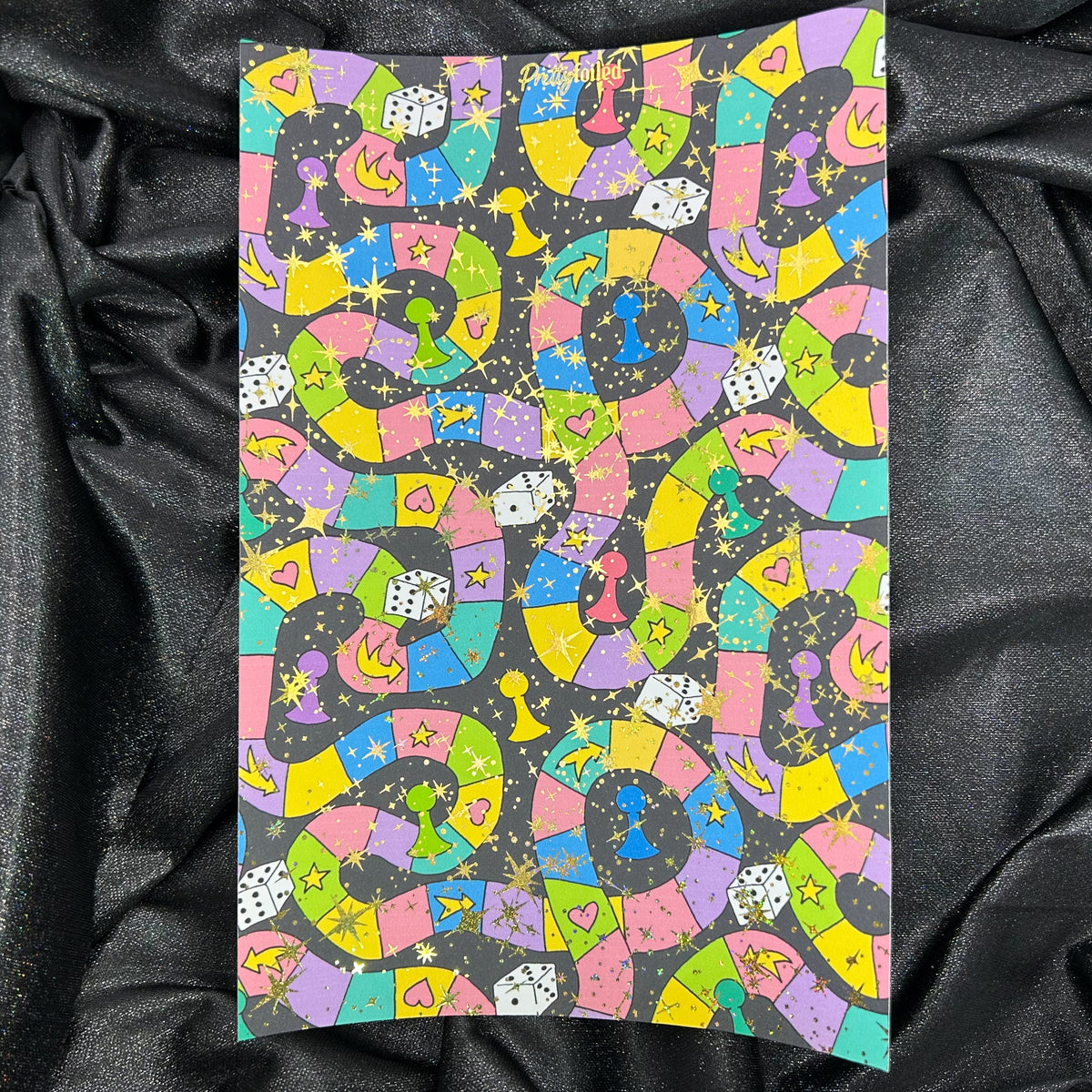 Board Game | Foiled Background A5 Paper