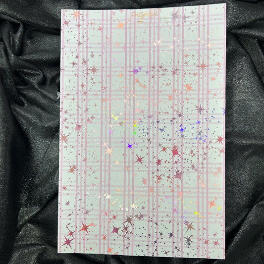 Baby Pink Gingham | Foiled Background A5 Paper
