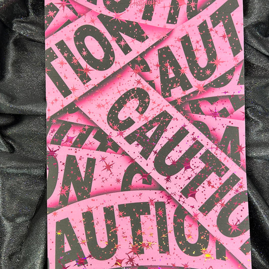 Caution |  Foiled Background A5 Paper