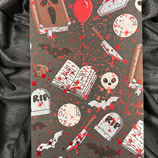 Horror Book | Foiled Background A5 Paper