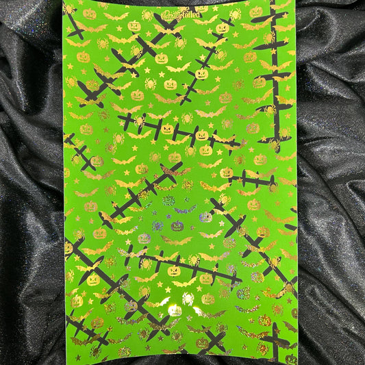 Frankenstein's Monster | Halloween Foiled Background A5 Paper