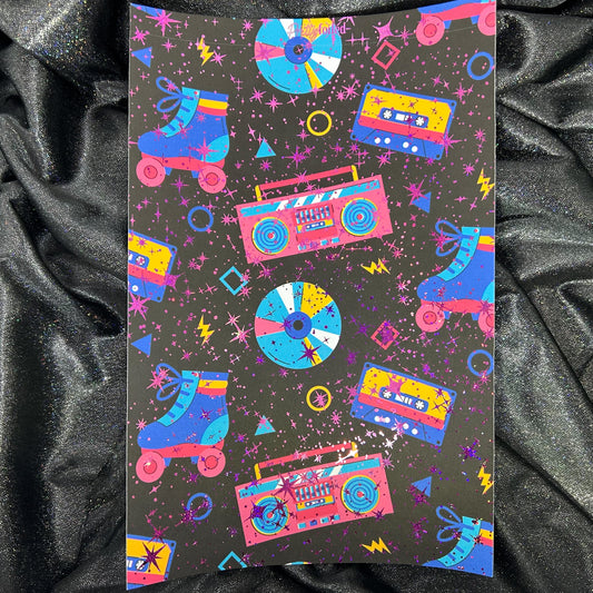 90s 1 | Foiled Background A5 Paper