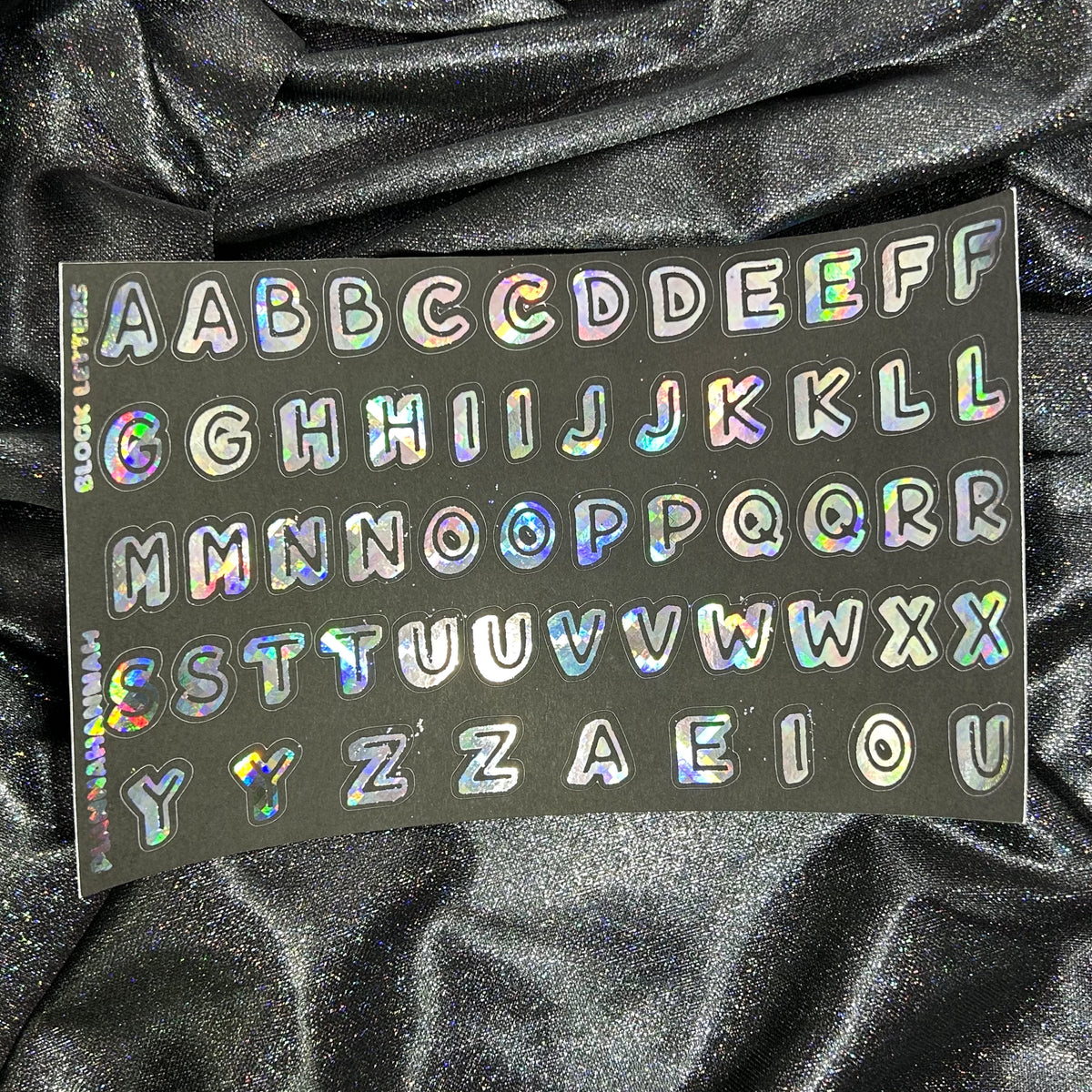 Block Letters | Foiled Black Background Journal Deco