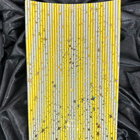 Mustard Stripes | Foiled Background A5 Paper