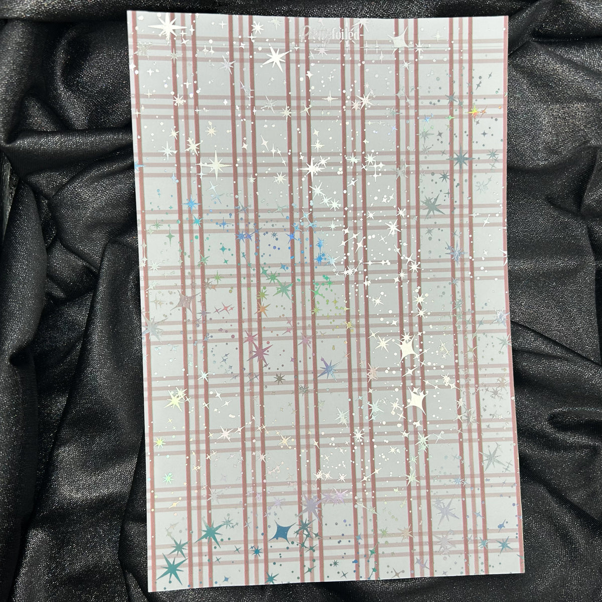 Brown Gingham | Foiled A5 Background Paper