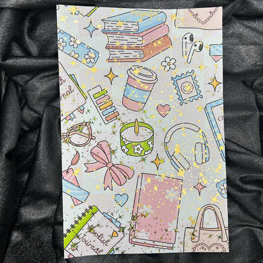 Bookish | Foiled A5 Background Paper