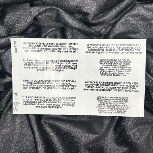 Custom Size Book Quotes | Foiled Stickers
