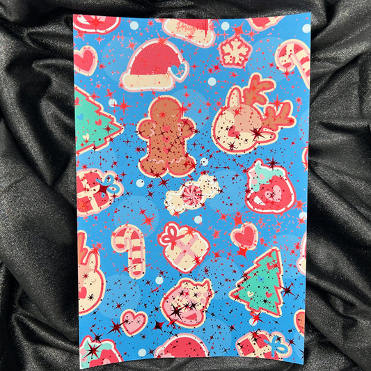 Christmas Cut Out | Holiday Foiled A5 Background Paper