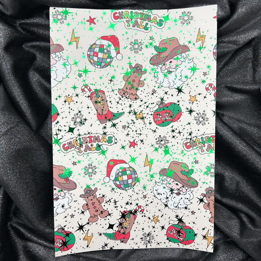 Howdy Christmas | Holiday Foiled A5 Background Paper