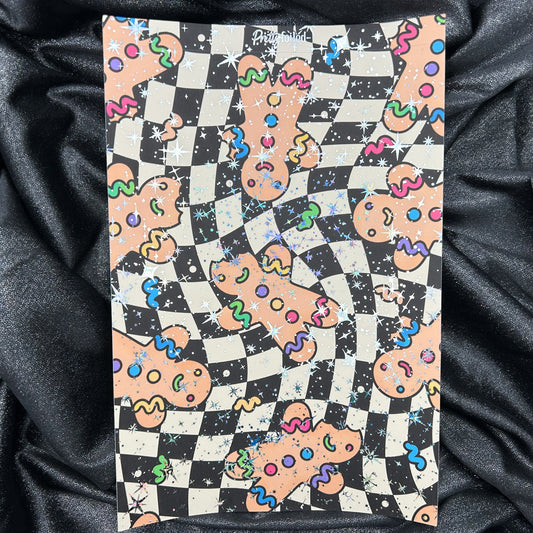 Groovy Gingerbread | Holiday Foiled A5 Background Paper