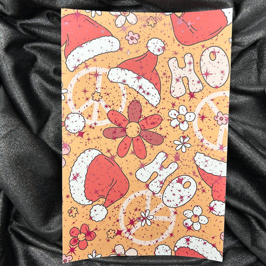 Groovy Christmas | Holiday Foiled A5 Background Paper