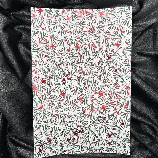 Holly Berries | Holiday Foiled A5 Background Paper
