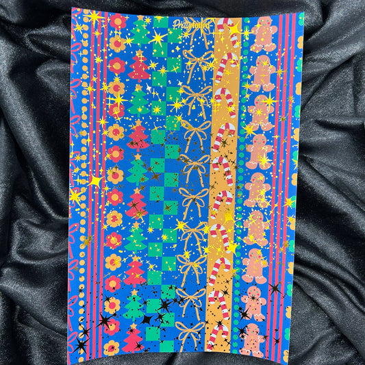 Preppy Christmas | Holiday Foiled A5 Background Paper
