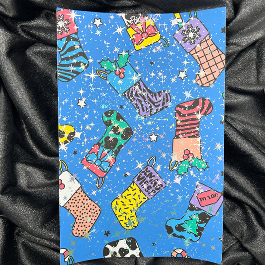 Stockings | Holiday Foiled A5 Background Paper