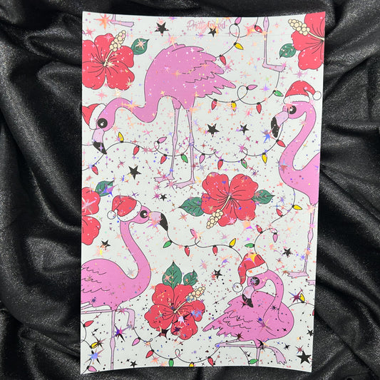 Tropical Christmas | Holiday Foiled A5 Background Paper