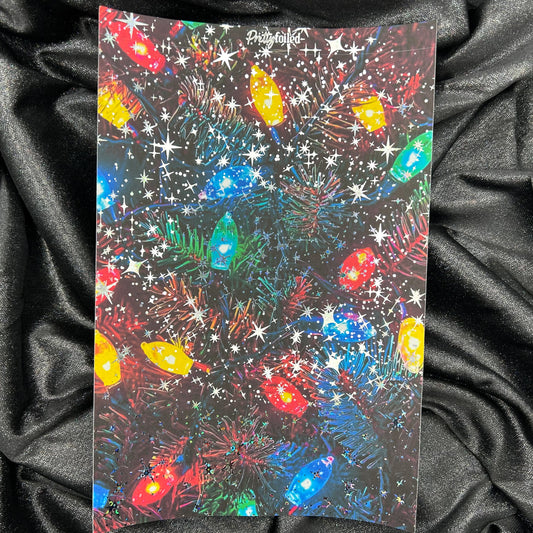 Christmas Lights | Holiday Foiled A5 Background Paper
