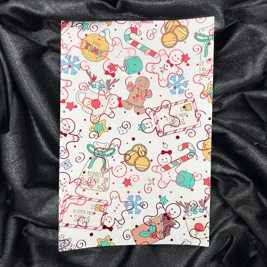 Cookies For Santa | Traditional Christmas A5 Background Paper