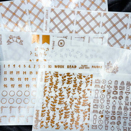 Autumn Plaid Bundle | Foiled Sticker Bundle