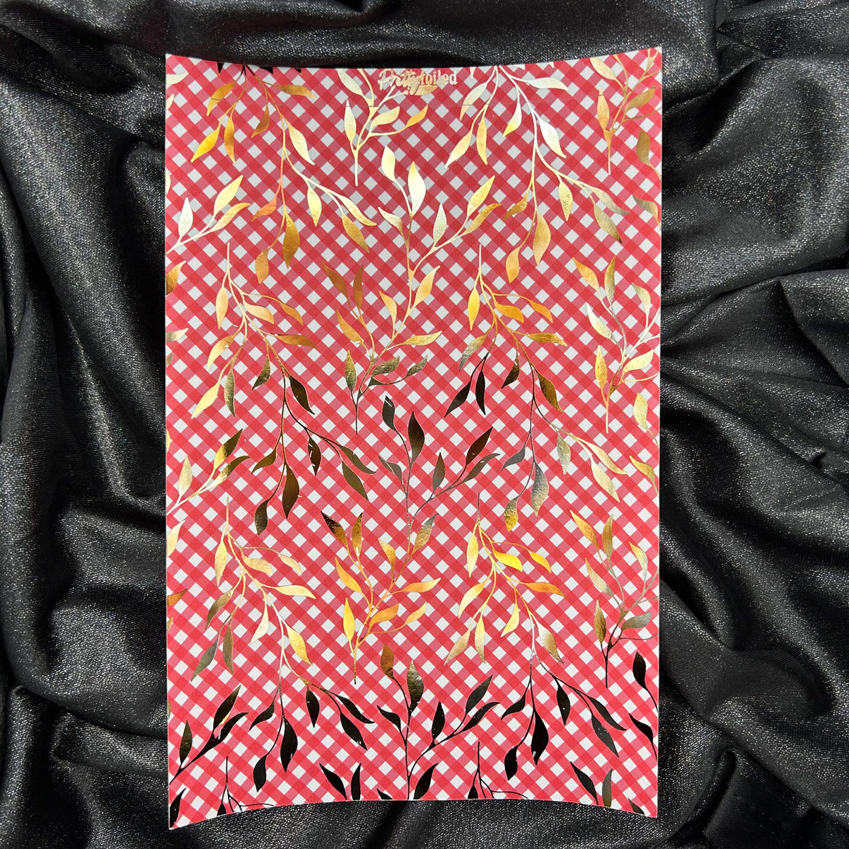 Red Gingham | Autumn A5 Background Paper