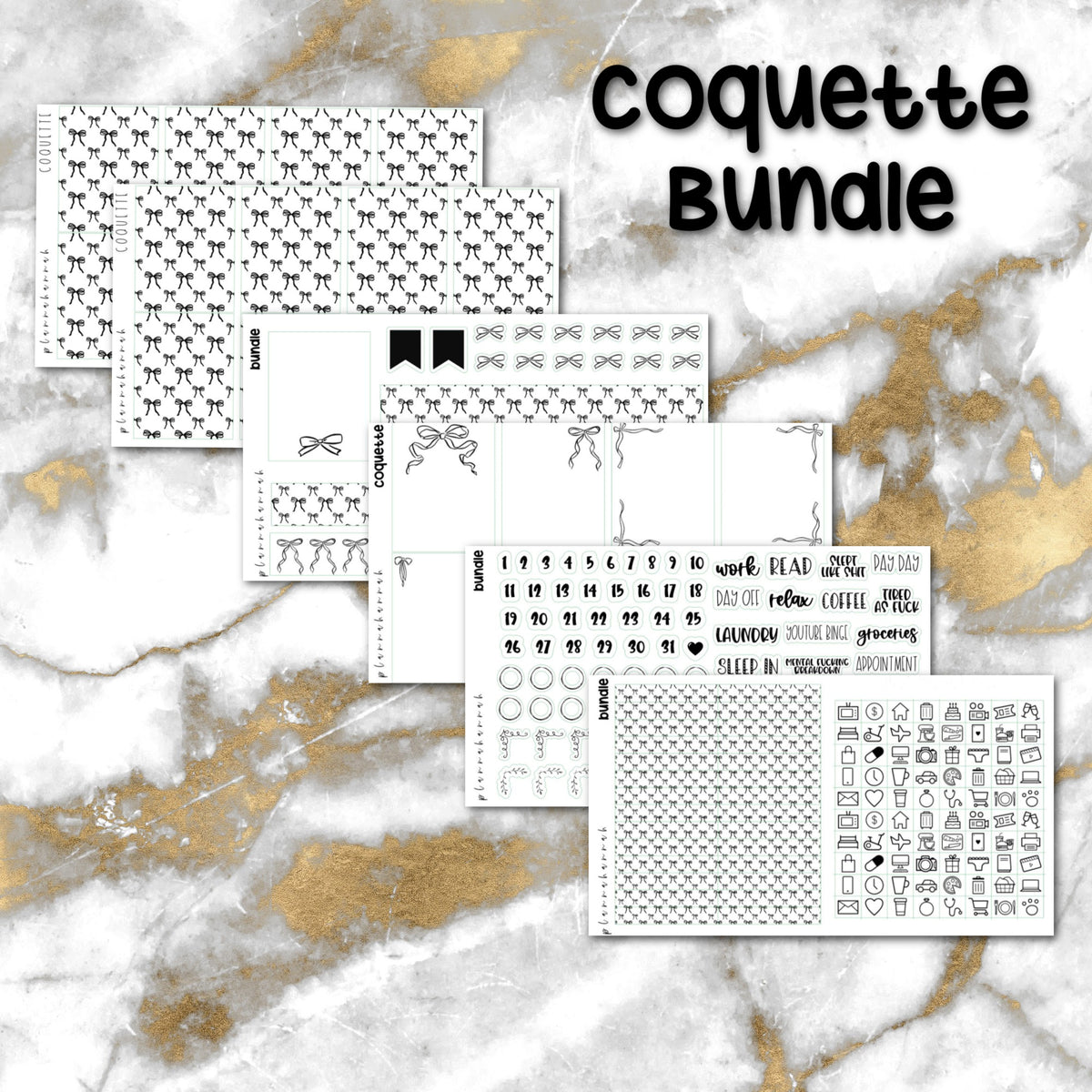 Coquette | Foiled Sticker Bundle
