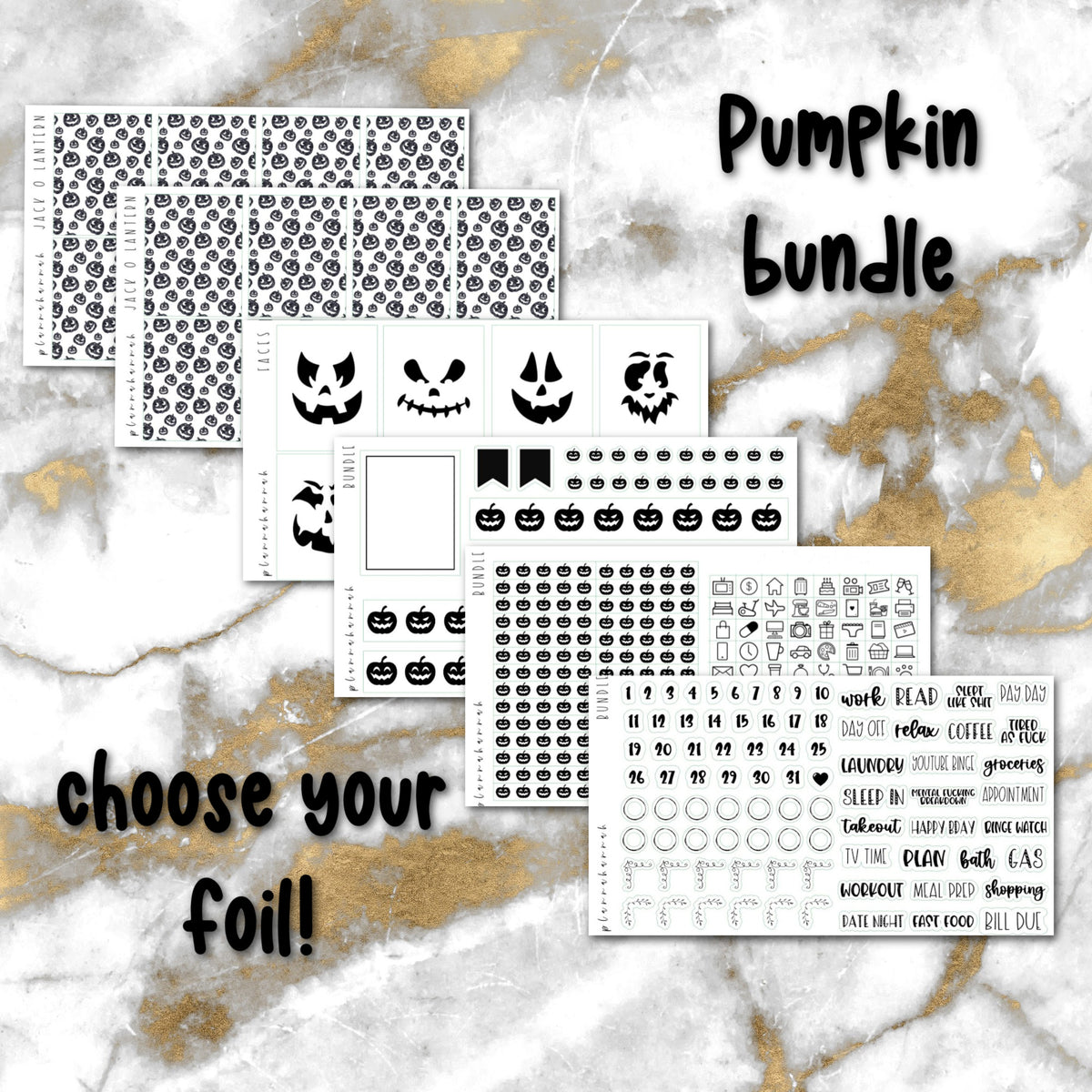Pumpkin Bundle | Foiled Halloween Sticker Bundle