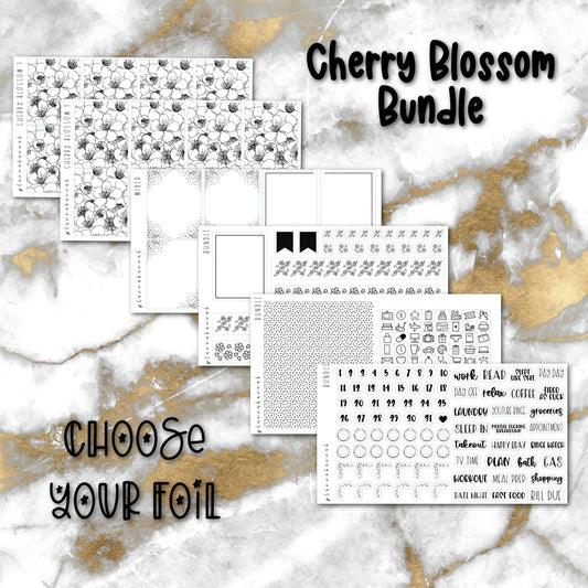 Cherry Blossom | Foiled Sticker Bundle