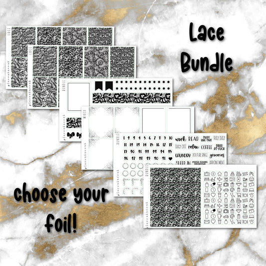 Lace | Foiled Sticker Bundle