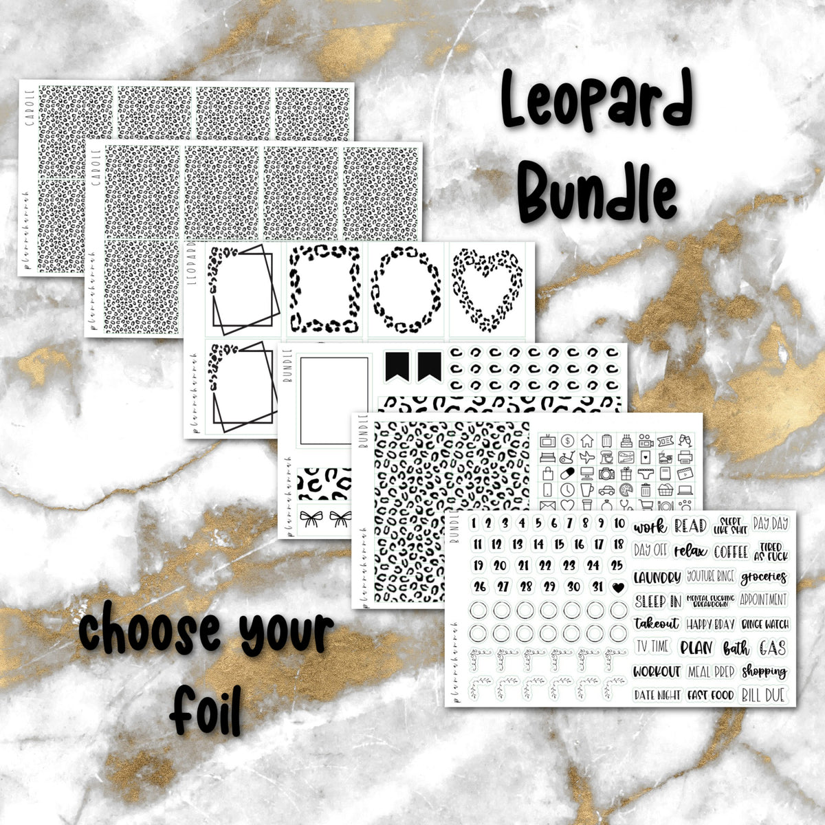 Leopard | Foiled Sticker Bundle