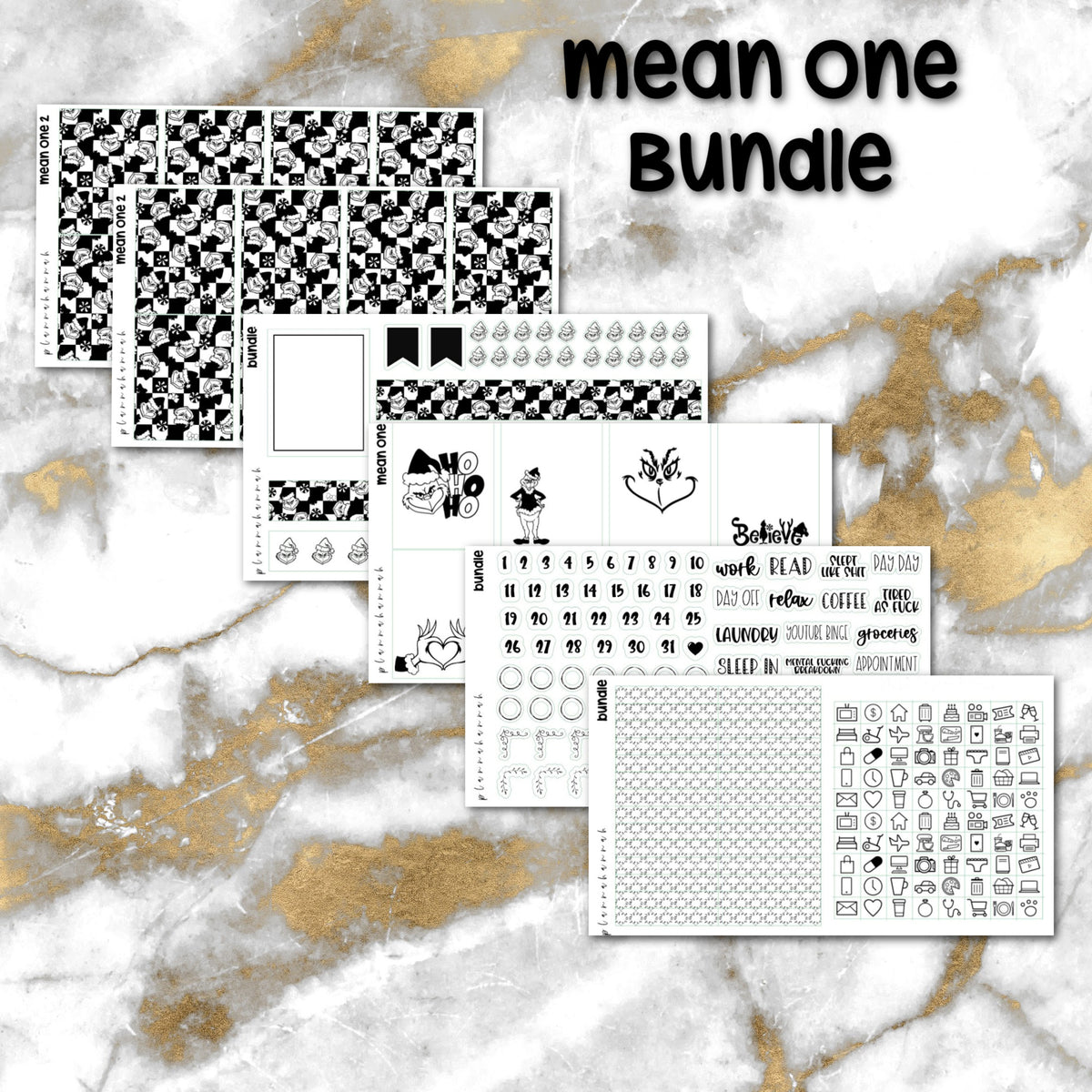 Mean One | Foiled Holiday Sticker Bundle