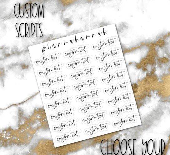 Custom UPLOAD YOUR FONT | Foiled Script Sticker