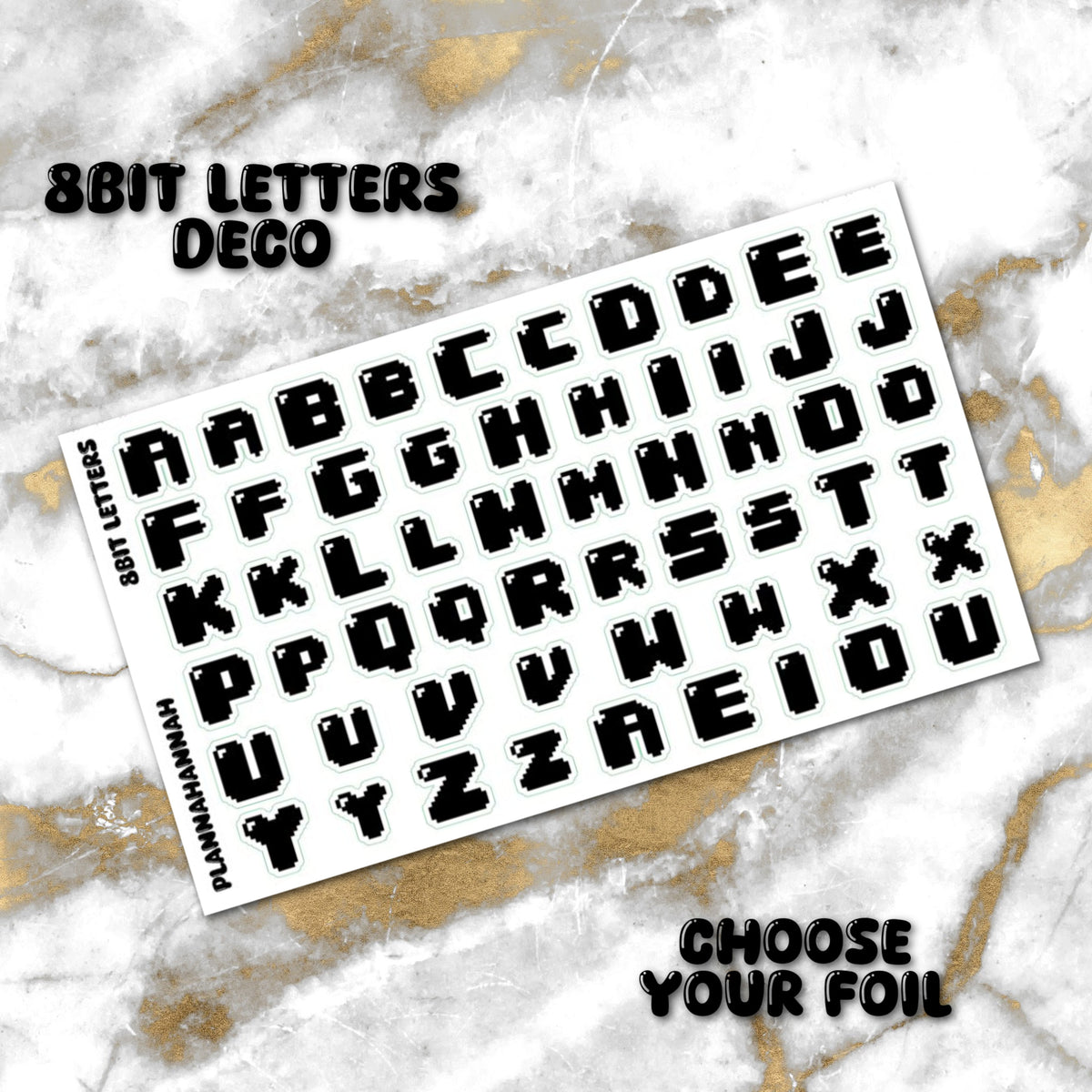 8 Bit | Foiled White Background Journal Deco