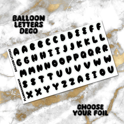 Balloon Letters | Foiled White Background Journal Deco