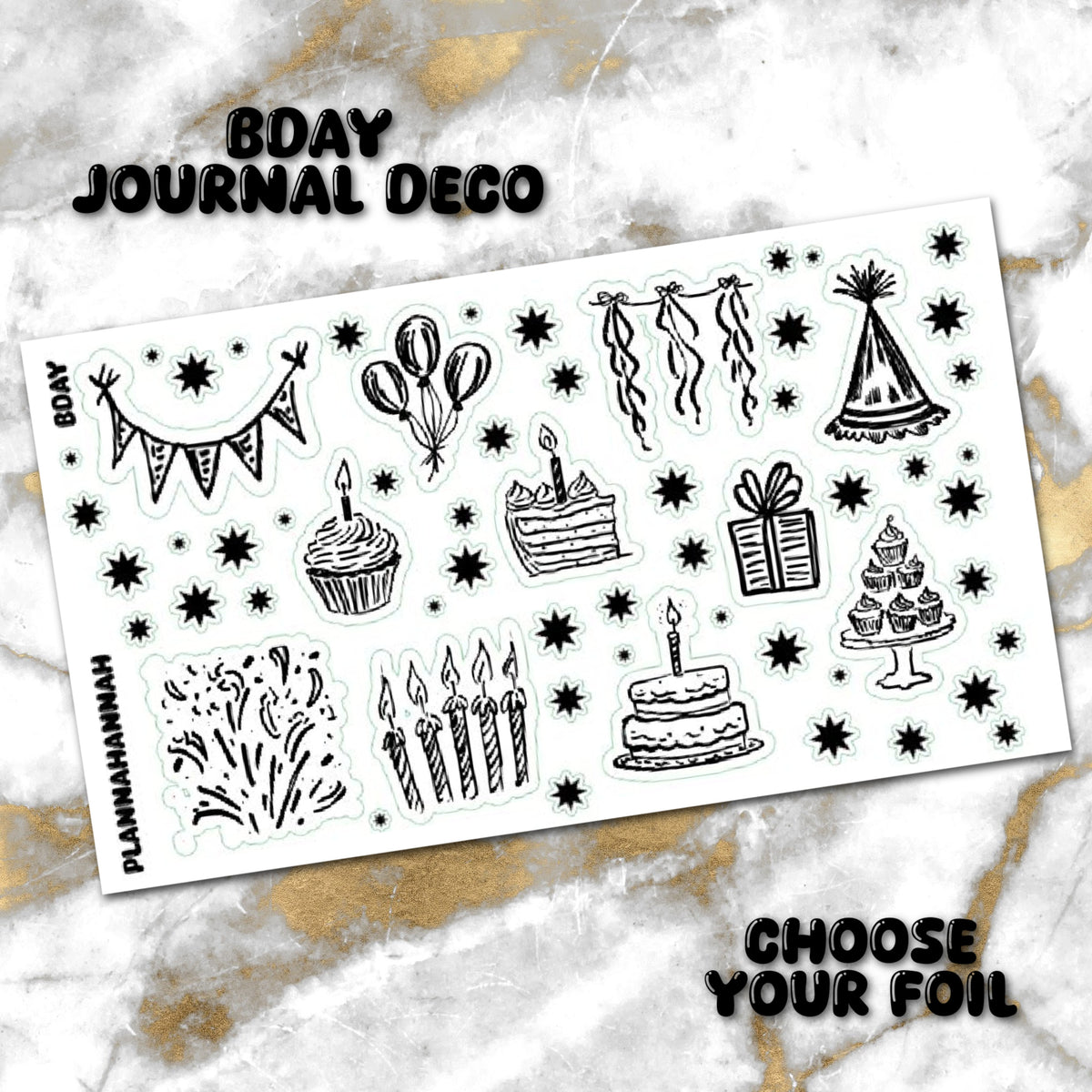 Bday | Foiled Journal Deco