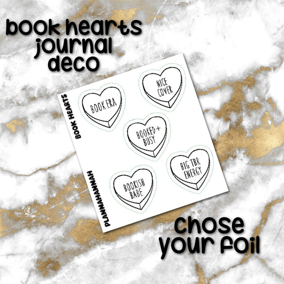 Book Hearts | Foiled Journal Deco