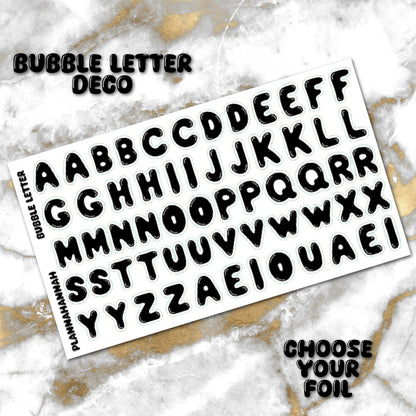 Bubble Letter | Foiled White Background Journal Deco