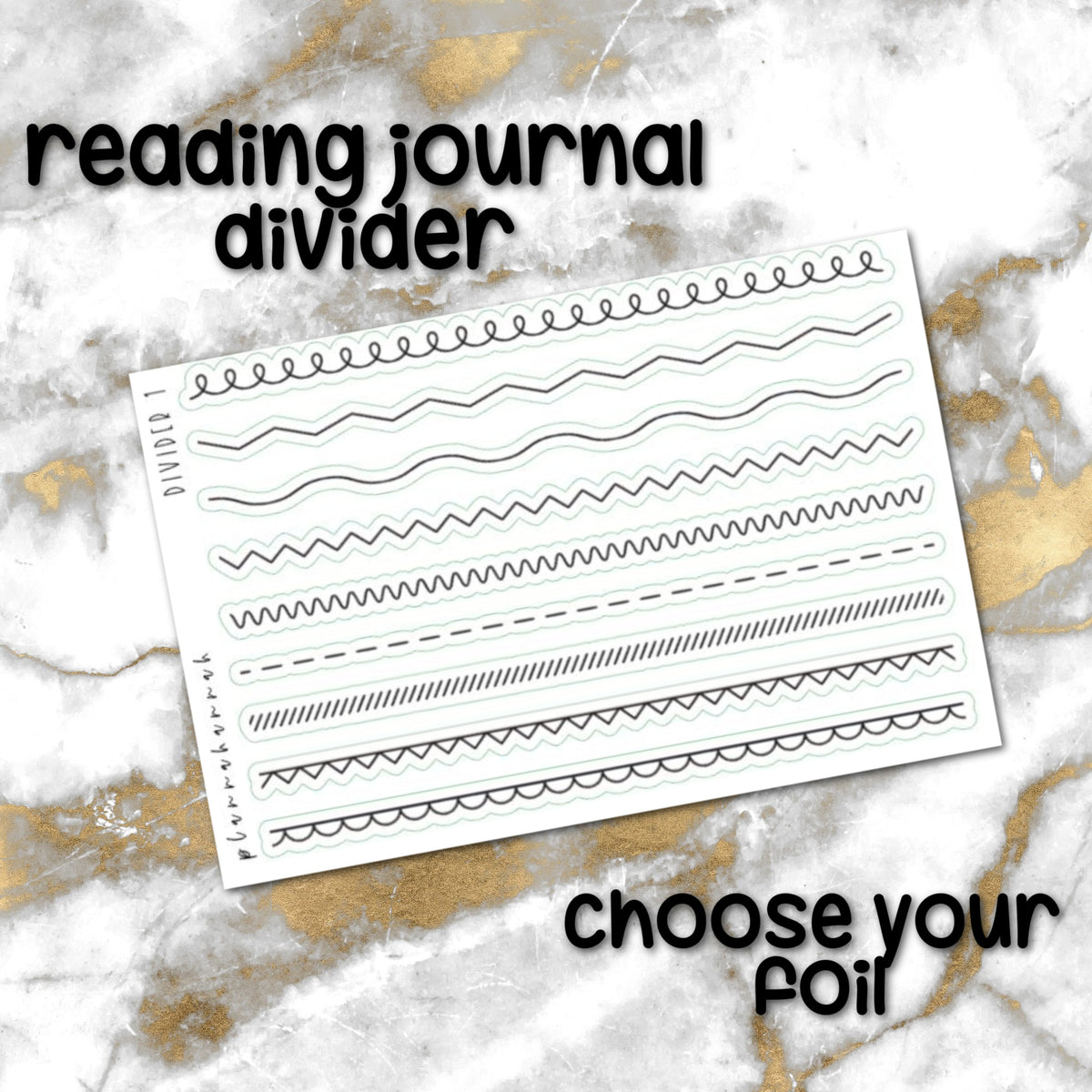 Divider 1 | Foiled Reading Journal Deco