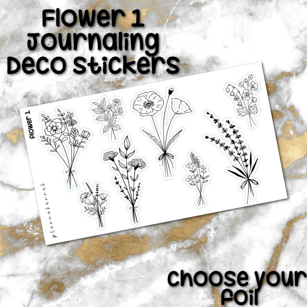Flower 1 | Foiled Reading Journal Deco