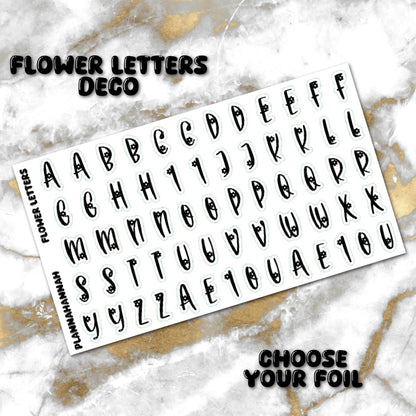 Flower Letters | Foiled White Background Journal Deco