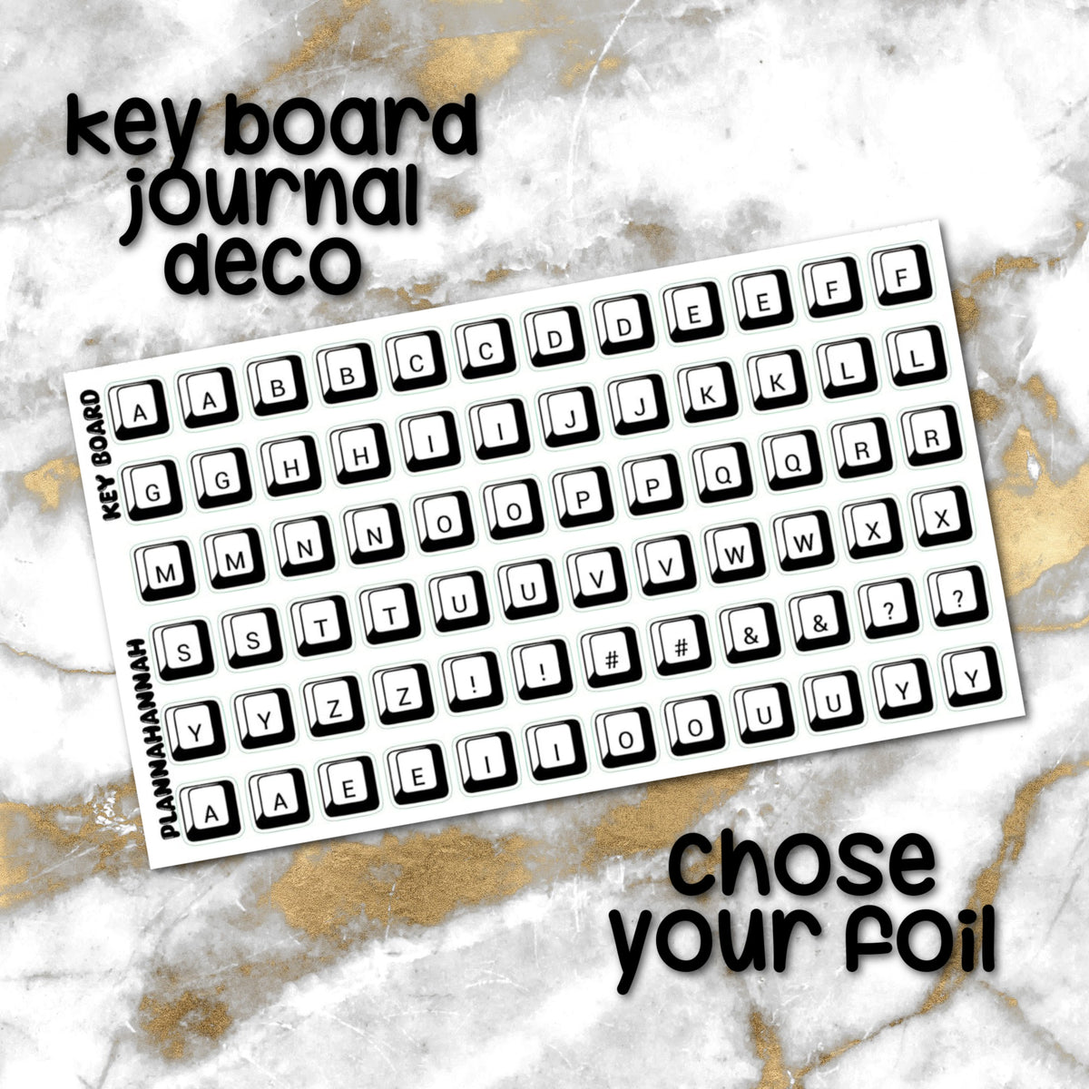 Keyboard Letters | Foiled Journal Deco