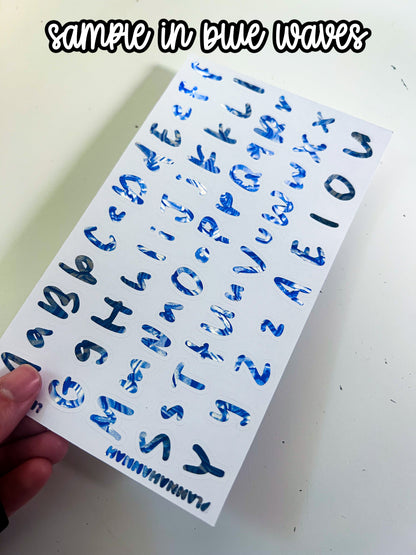 Letters 1 | Foiled White Background Journal Deco